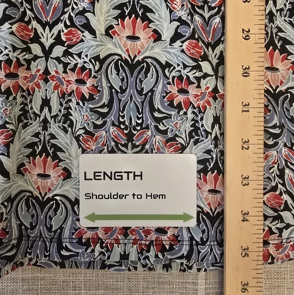 LOFT Medium Stretchy Boho Multicolor Paisley Shift Dress - Picture 8 of 8